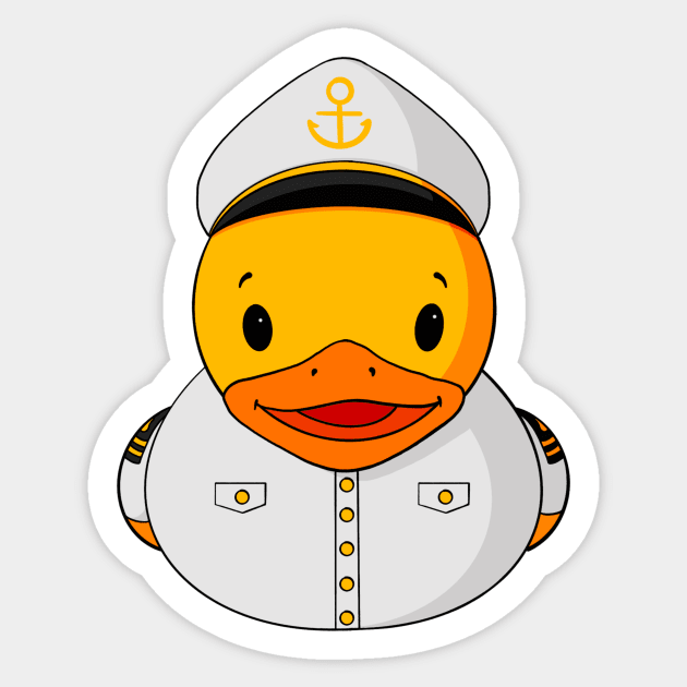 Ship Captain Rubber Duck Sticker by Alisha Ober Designs